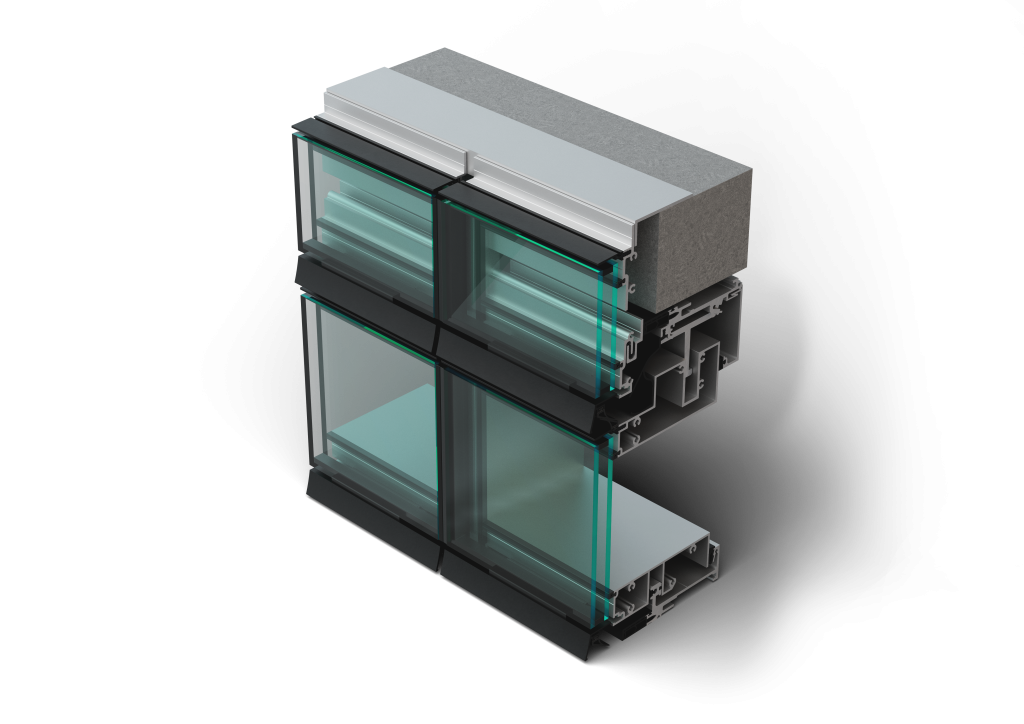 Metroview 4-SSG Window Wall Exterior Product Render