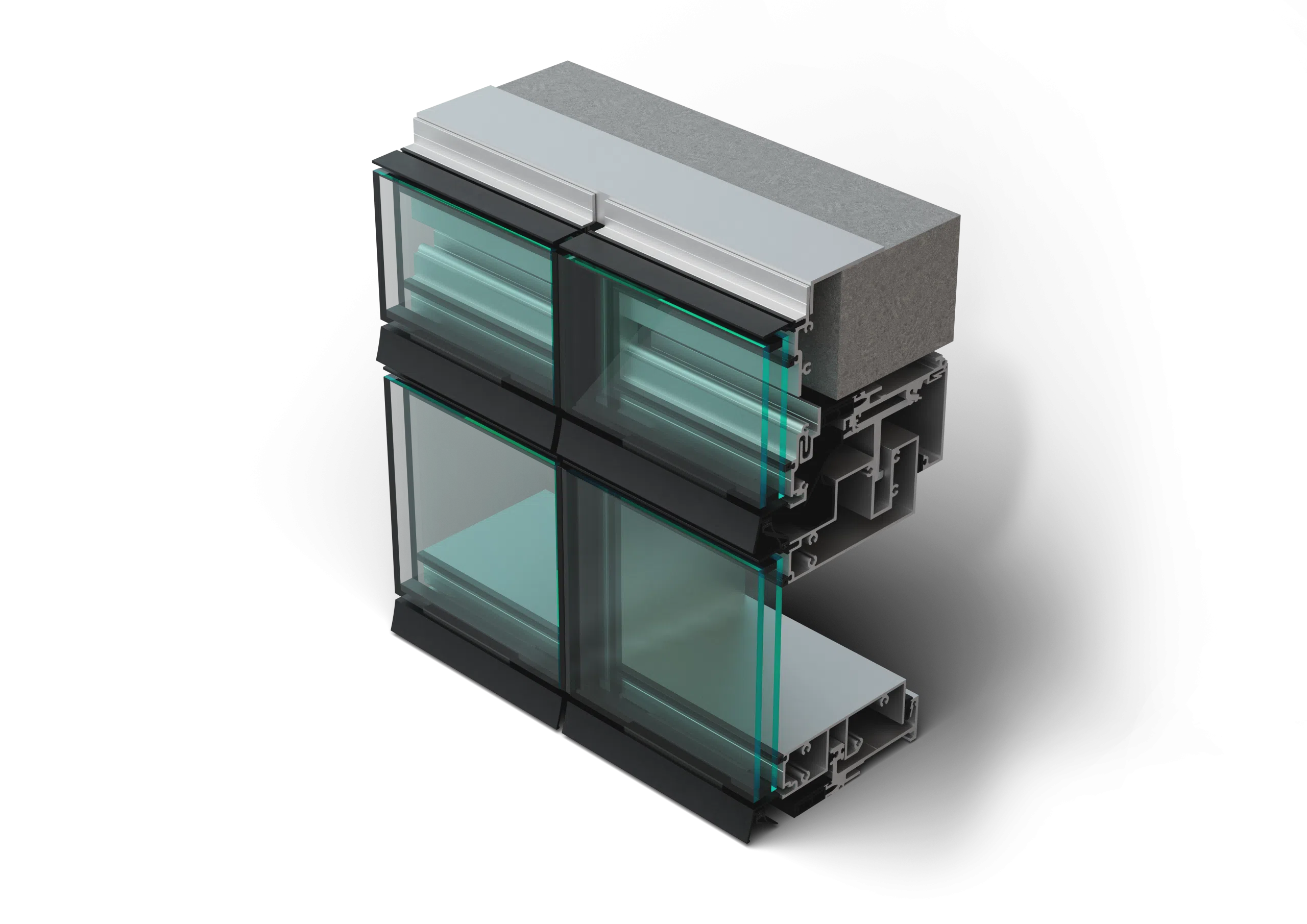 Metroview 4-SSG Window Wall Exterior Product Render