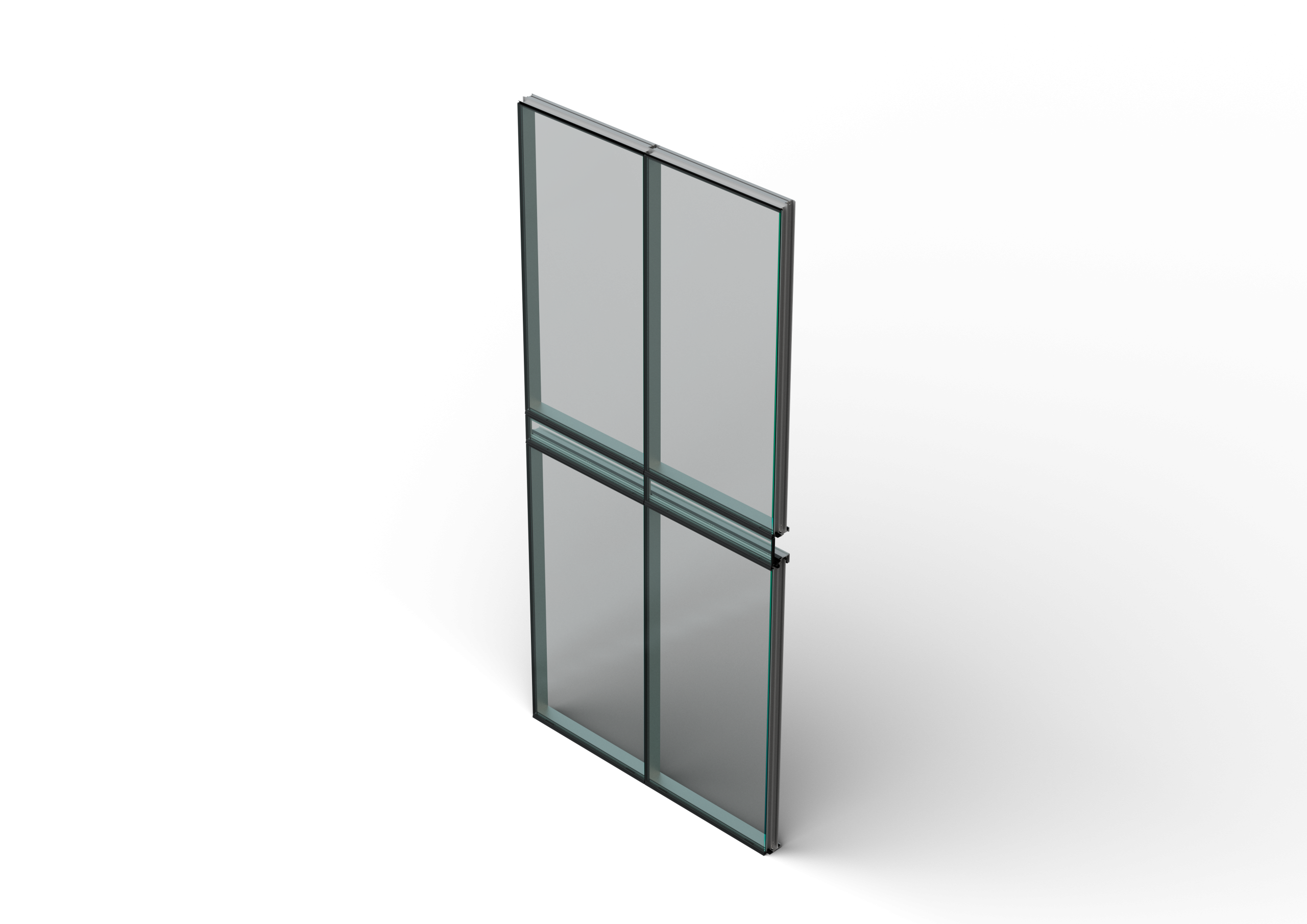 Metroview 4-SSG Window Wall Exterior Elevation Render