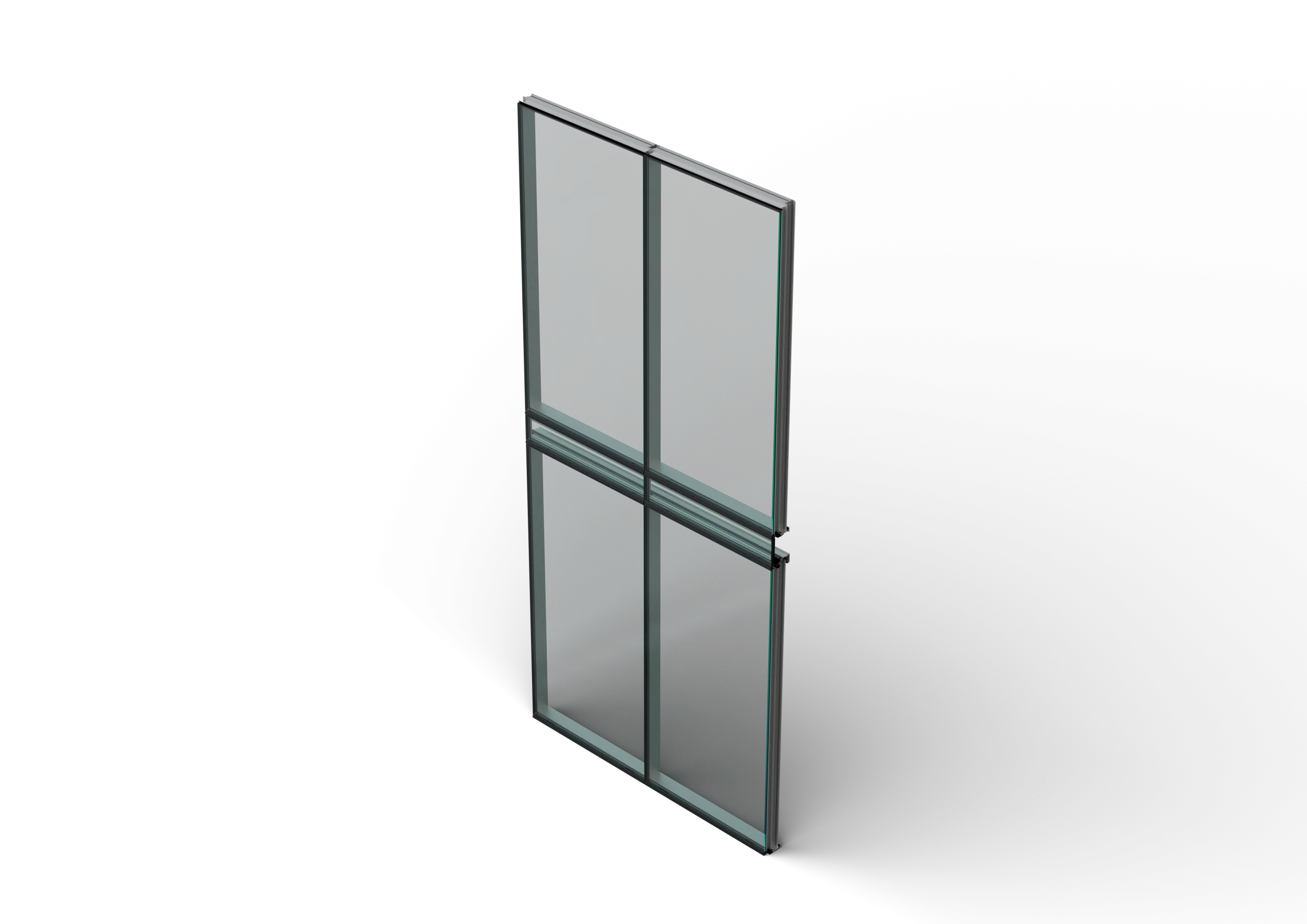 Metroview 4-SSG Window Wall Exterior Elevation Render